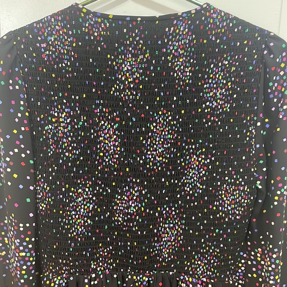 KATE SPADE CONFETTI PRINT SMOCKED SHIRT DRESS - Picture 15 of 16